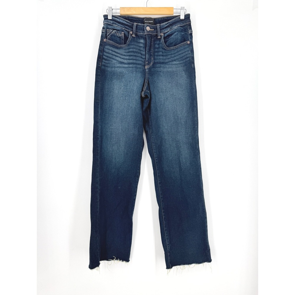 Buckle Black High Rise Womens Wide Leg Dark Wash Raw Hem Jeans 29X34 Indie‎ Boho
